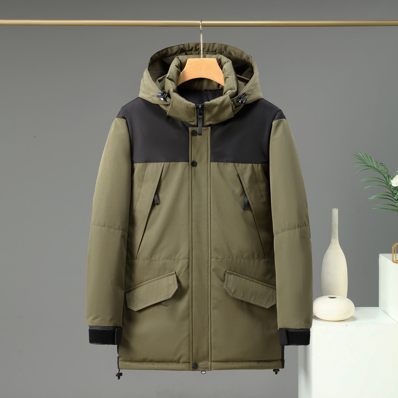Giacca da lavoro invernale da uomo in piumino di cotone, nuova giacca di cotone casual di media lunghezza ispessita di marca alla moda_voghion.com