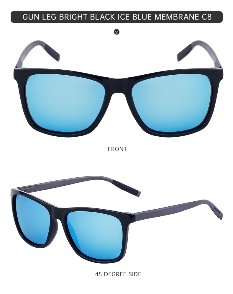 2024 New Square Frame Polarized Sunglasses for Men Sunscreen Aluminum Magnesium Sunglasses for Men Trendy Cross-Border Wholesale Sunglasses_voghion.com