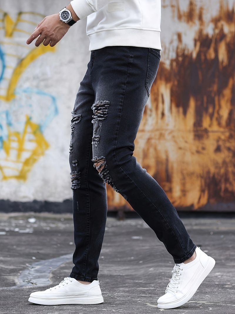 Basis herre skinny tight ripped denim nye herre skinnybukser_voghion.com