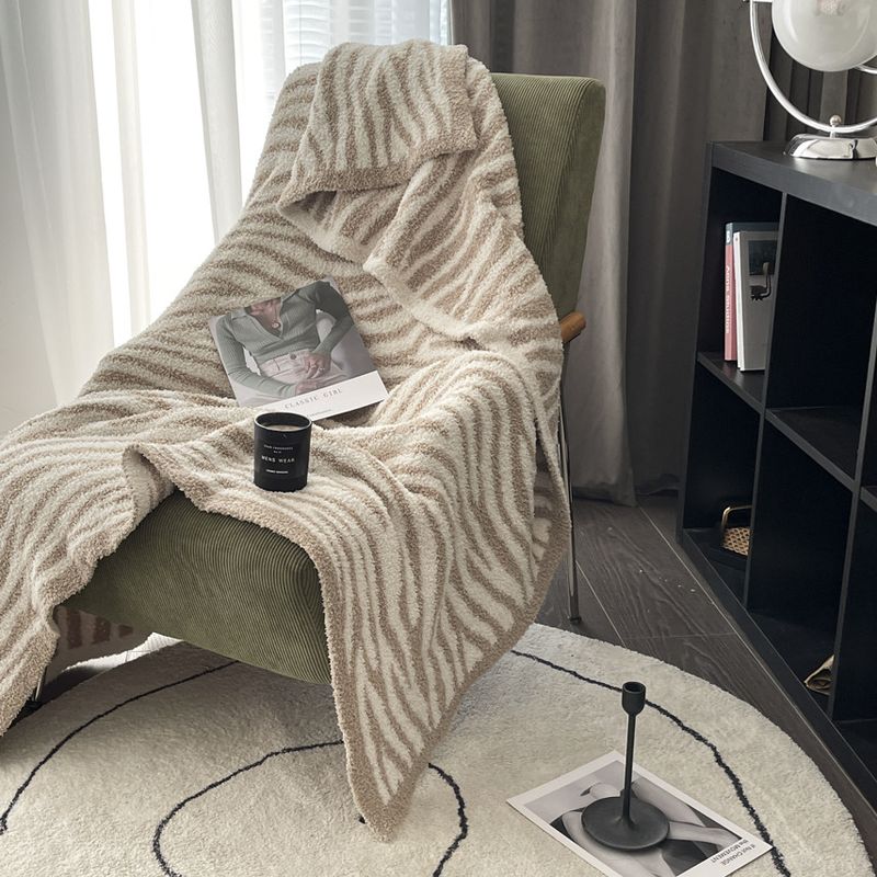 Multifunktionale warme dicke Decke mit Zebramuster für Büro, Sofa, Decke, Strickdecke_voghion.com