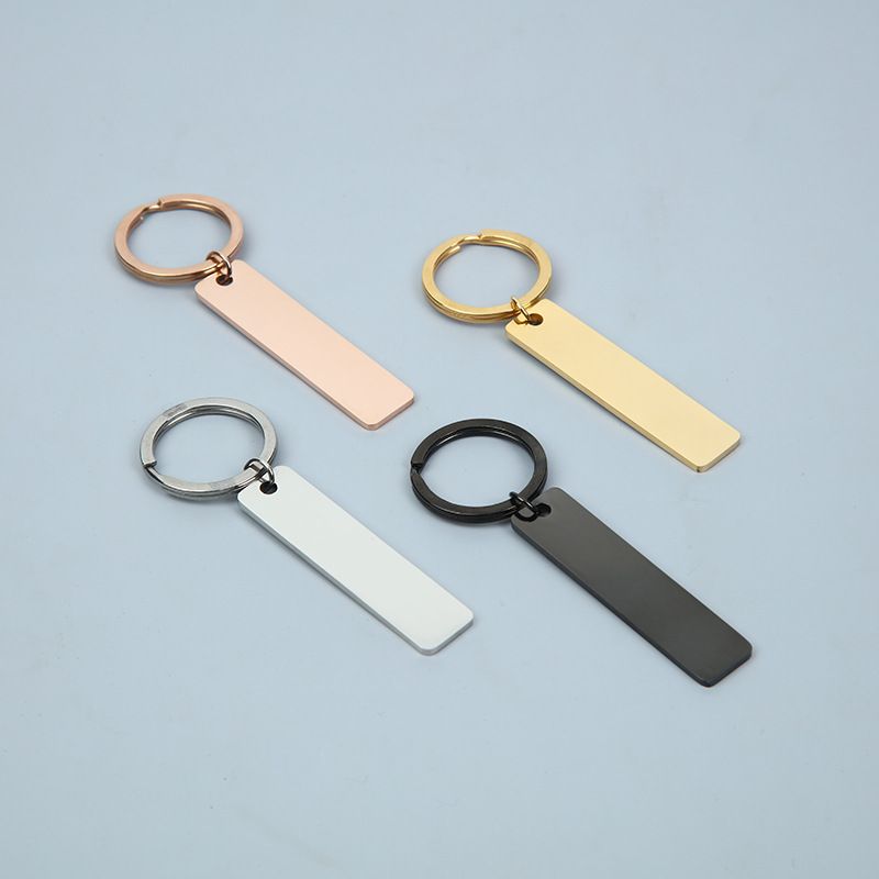 Stainless Steel Keychain Pendant Cross-border Engravable Keychain Tag Holiday Gift Metal Keychain Hanging Ornaments_voghion.com