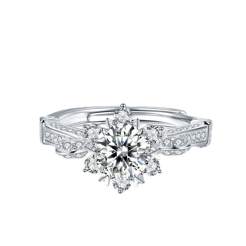 Mosan One Gram S Sterling Silver Women's Wedding Ring With Opening Design, Unique Engraving For Valentine's Day Gift_voghion.com