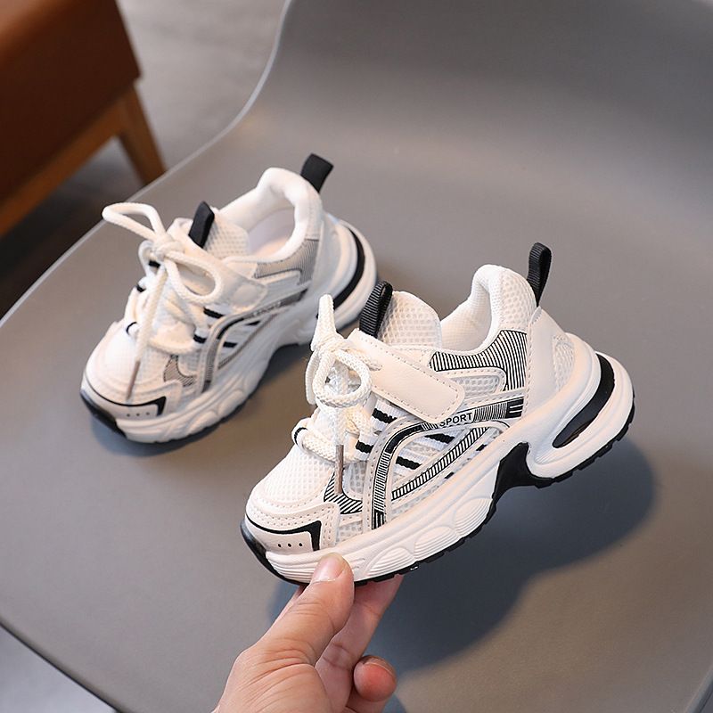 Boys' Breathable Mesh, 2025 Summer New Children's Sports Dad Shoes, Single Mesh White Shoes For Girls_voghion.com