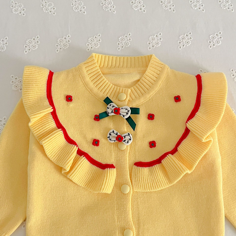 Kinder Pullover Neue Herbst/Winter Lange ärmeln Puppe Strickjacke Gestrickte Zwei Stück Rock Mädchen Nette Koreanische Ausgabe_voghion.com