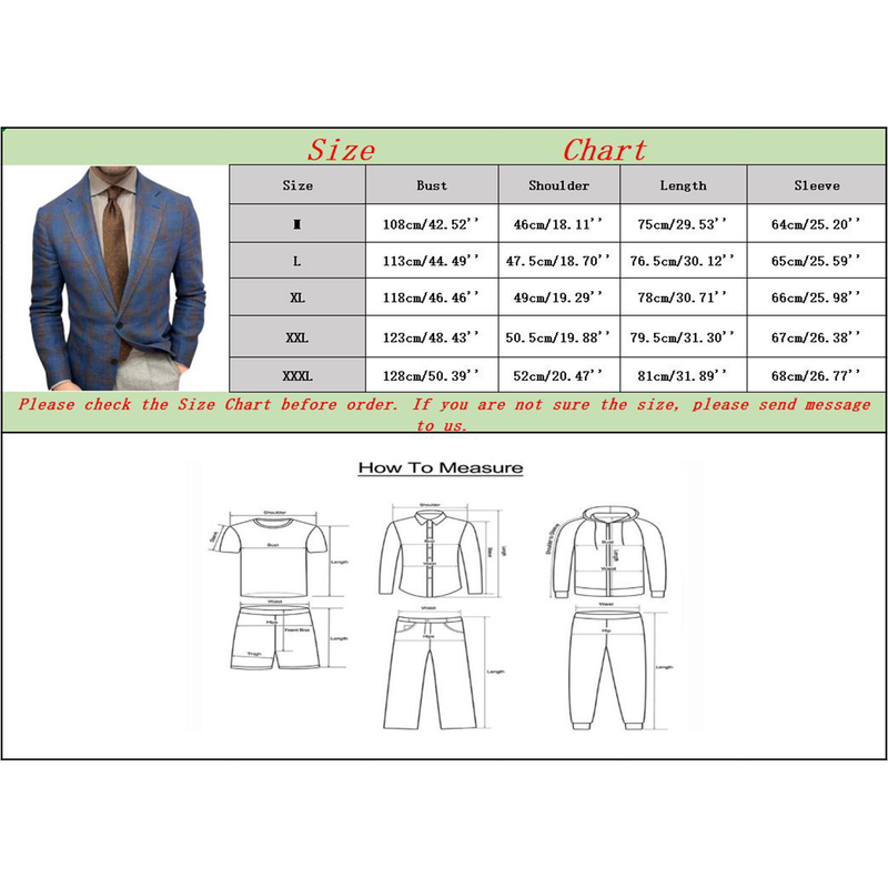 2025 New Men's Plaid Turn-down Collar Long Sleeve Blazer Casual Suit_voghion.com