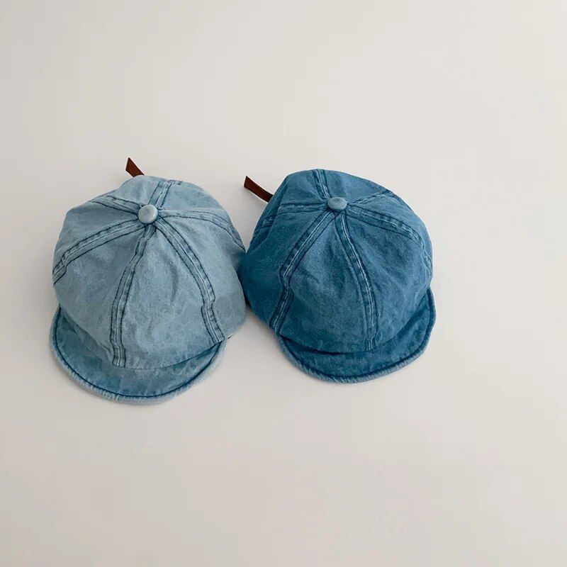 Gorras de béisbol vaqueras para bebé, estilo coreano, de ala suave, con visera, estilo vintage, para verano, para niños pequeños, con protector solar_voghion.com