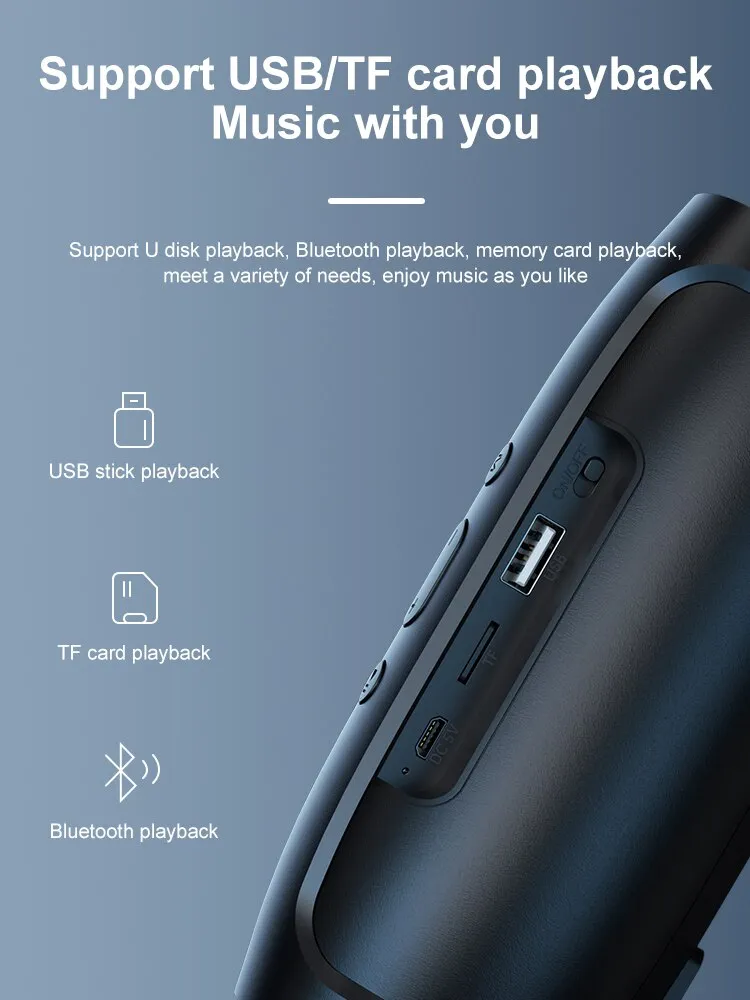 Bluetooth Lautsprecher Duebellautsprecher Stereo Outdoor TFUSB Wiedergabe FM Stëmmsendung Tragbare Subwoofer 50 Kabellos Lautsprecher_voghion.com