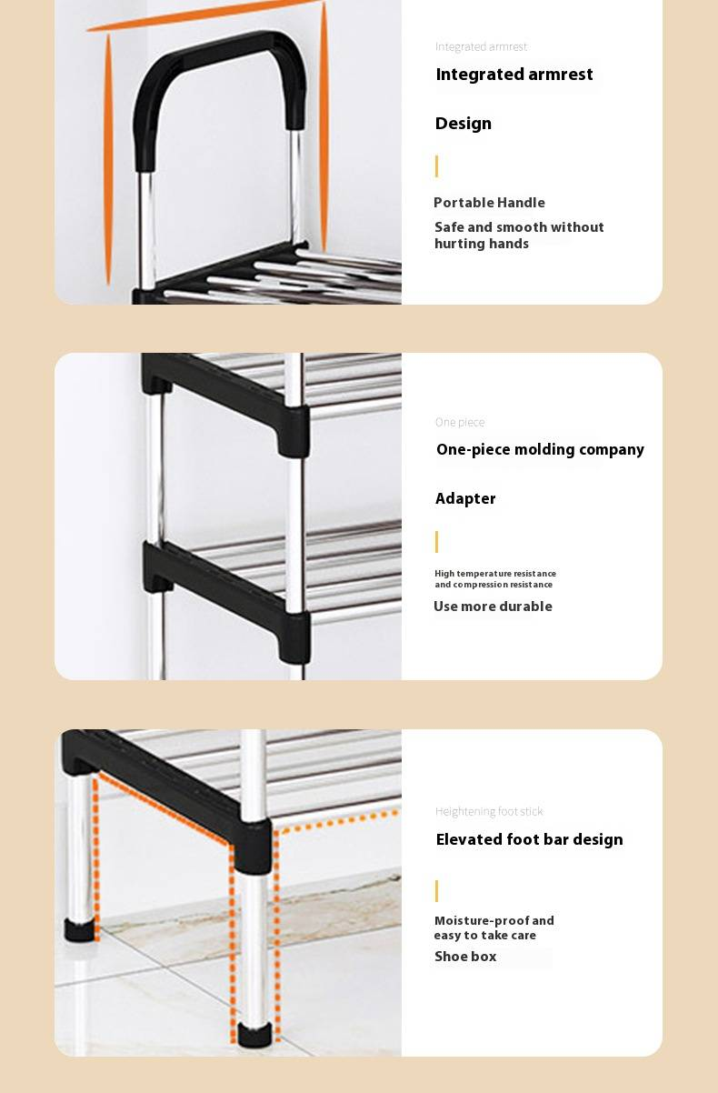 Zapatero metálico de 6/8 capas, ideal para entrada, dormitorio y sala de estar. Zapatero independiente, resistente y compacto._voghion.com