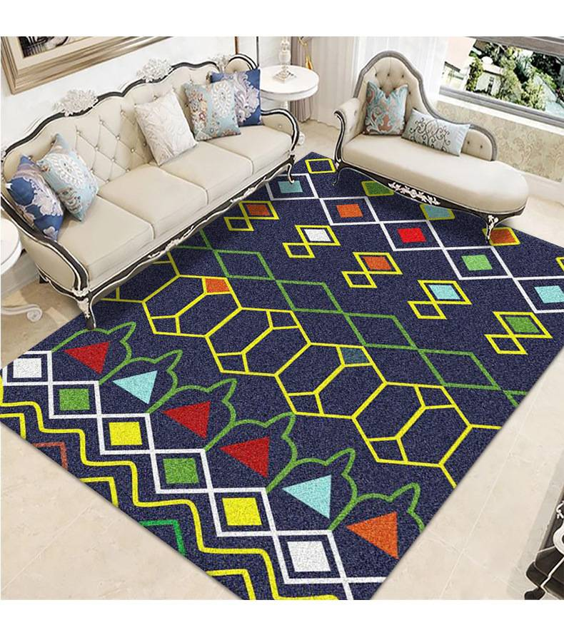 Vintage Persischer Boho Großer Teppich - Rutschfester dicker Wohnzimmerteppich für den Sofabereich, Boho Chic Bodenmatte für Zuhause & Ferienwohnung_voghion.com