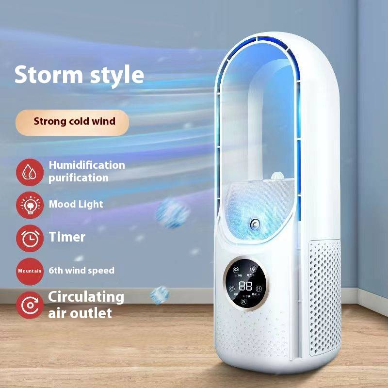 BreezeFlow Pro Bladeless Desk Fan - USB-Powered Cooling Fan With Mist Spray For Home/Office/Dorm (3 Speeds, Quiet, Adjustable Tilt, Energy Saving)_voghion.com