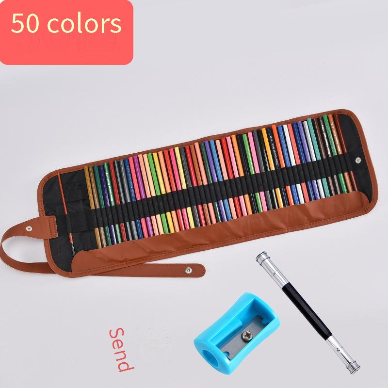 50-Color Wooden Pencil Case For Colored Pencils - Portable Art Supplies Organizer For Students & Artists, Durable Wooden Design, 2B Hardness_voghion.com