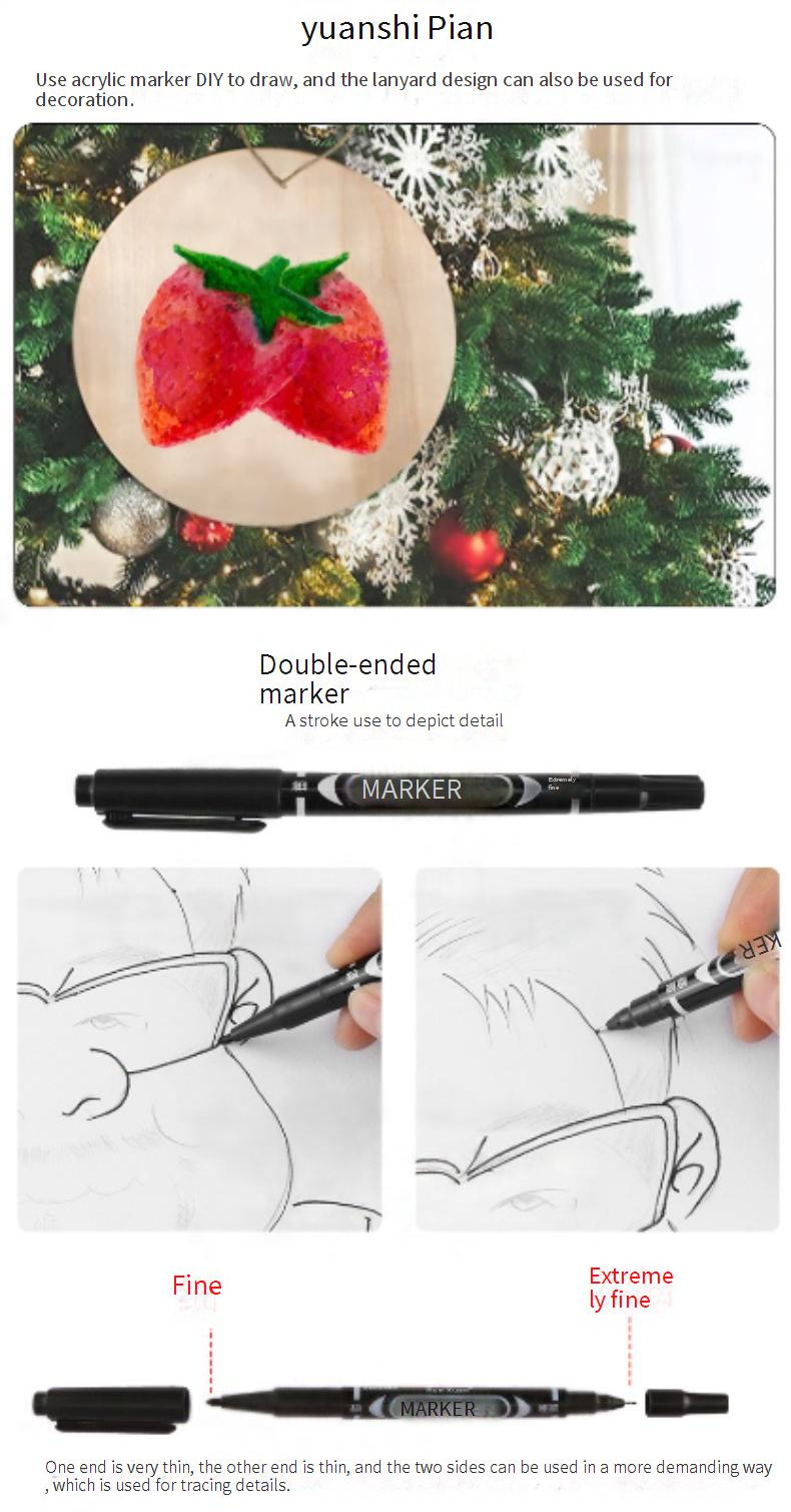 18-Color Acrylic Marker Pen Set For Artists & Beginners - Vibrant, Quick-Drying, Blendable Markers For Sketching, Bullet Journaling & DIY Crafts_voghion.com