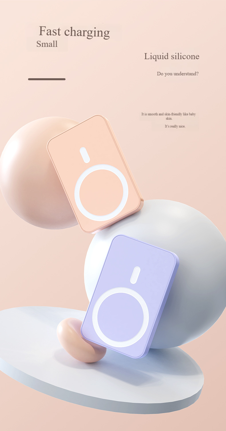 Magnetische draadloze powerbank 10000 mAh - Ultradunne, snel oplaadbare draagbare batterij met veilige klikbevestiging voor iPhone 12/13/14/15 en Android-telefoons_voghion.com
