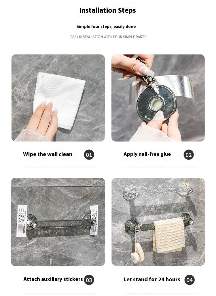 Scarpiera e portasciugamani trasparente da parete – Organizer salvaspazio per bagno/cucina (30 cm/50 cm, leggero, capacità 3 kg)_voghion.com