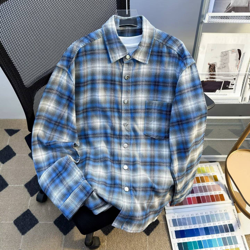 Camisa de cuadros transpirable: poliéster ligero, protección UV, secado rápido y antiarrugas, unisex, para verano (M-3XL, L)_voghion.com