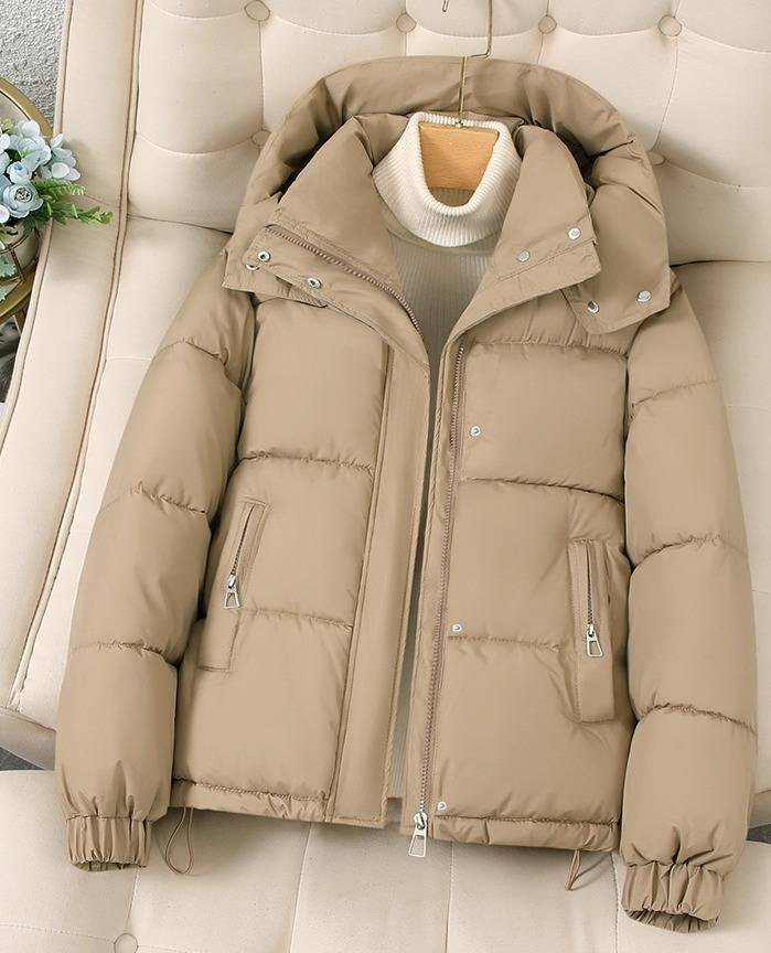 Winterjas voor dames – oversized jas met capuchon en dikke katoenen vulling (M-3XL, zwart/bruin/roze/beige/kaki)_voghion.com