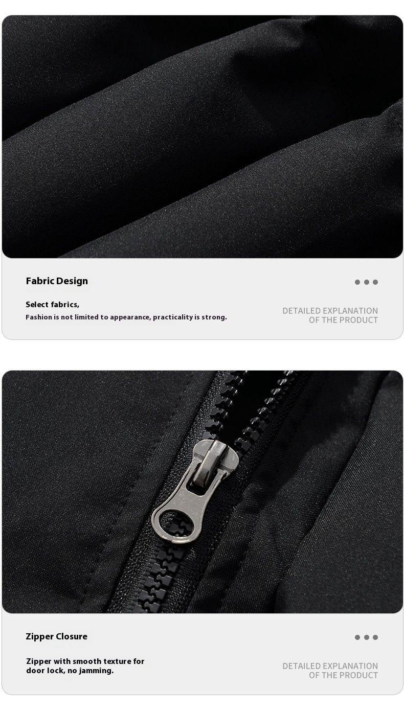 Men's Hooded Longline Winter Coat Lightweight Polyester Jacket With Pockets For Casual Wear_voghion.com