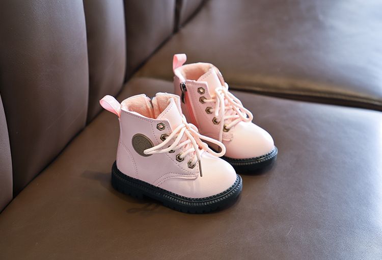 Stivali invernali da bambina Martin 2024, stile britannico, corti con scarpe di cotone spesso e morbido, stivali per bambini_voghion.com