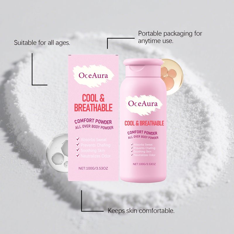 OceAura Large Capacity Body Powder Skin Dry Refreshing Care Family General Cool Non-sticky_voghion.com