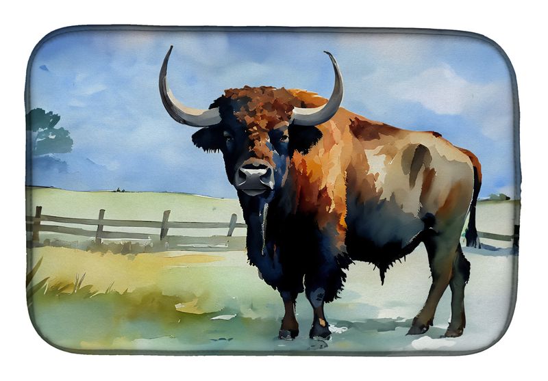 American Bison Dish Drying Mat Absorbent Dish Drying Mat Pad for Kitchen Counter Dish Drainer Mat for Countertop, 14 x 21", Multicolor_voghion.com