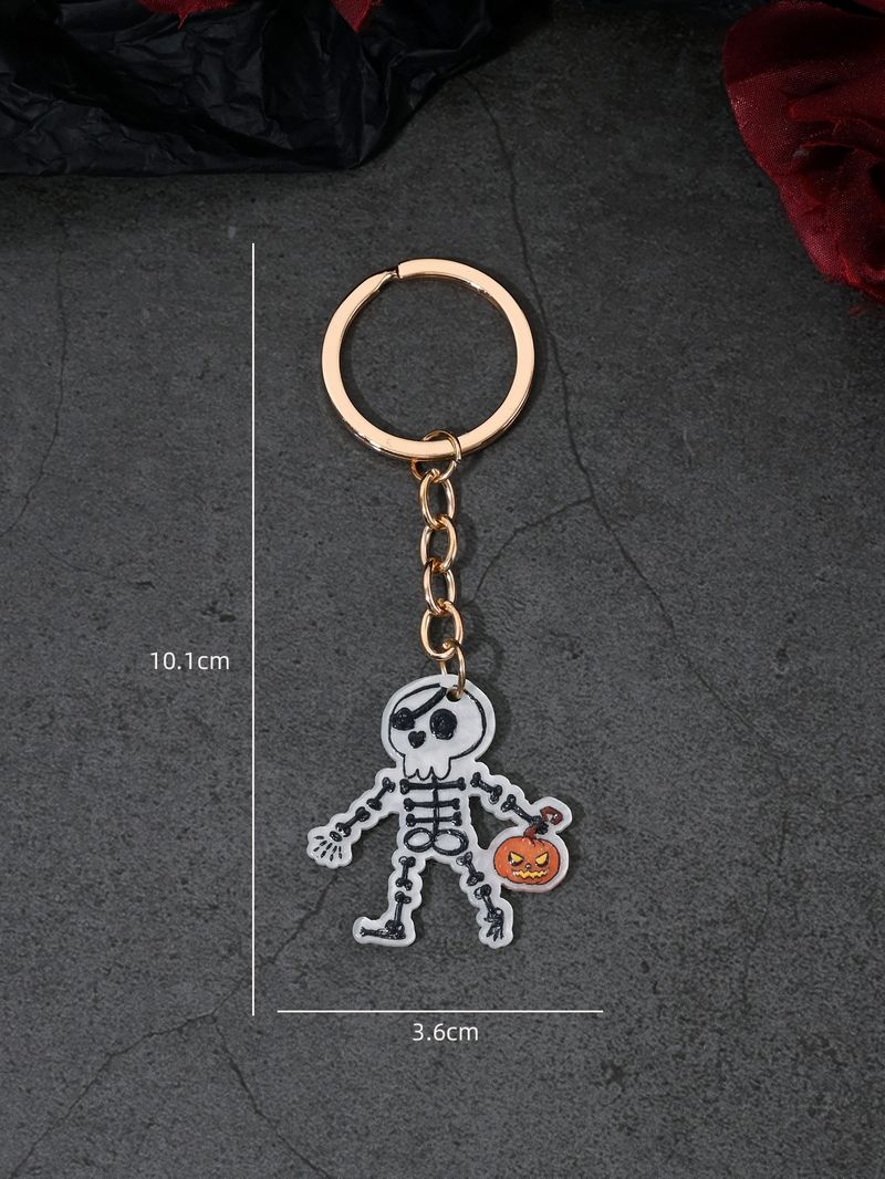 Skull Pumpkin Spider Web Scarecrow Pendant Keychain Halloween Series Ornament_voghion.com