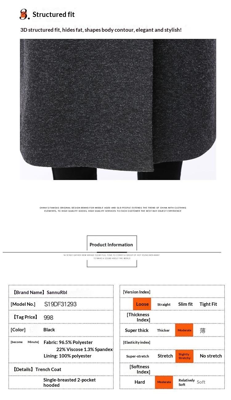 Calm Autumn Winter New Hooded Fashion Loose Plus Size Long Trench Coat Elegant Hepburn Style_voghion.com