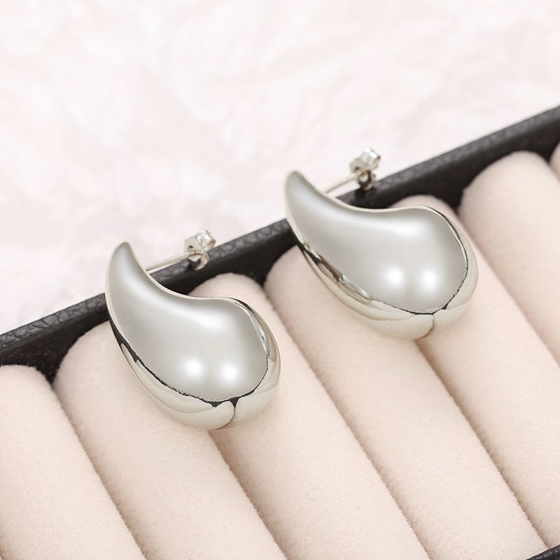 Cao Shi Fashion OL Women's Large Water Drop Smooth Face Simple and Hot Selling Earrings_voghion.com