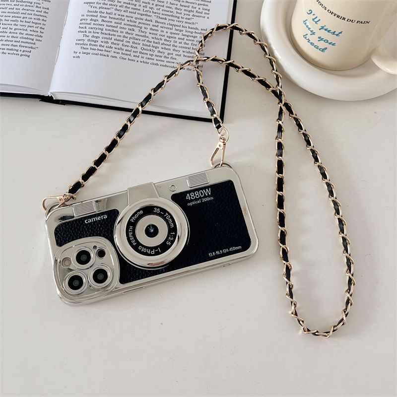 Mobiele camera geschikt voor Apple 15 Promax mobiele telefoonhoes 13 siliconen 12 lanyard 11 crossbody ketting anti-val zacht_voghion.com