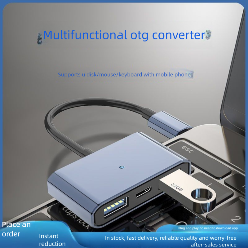 OTG-Konverter Typ-C-Dockingstation Flash-Laufwerk 3-in-1-Ladegerät Mobiltelefon Tablet Dedizierter USB-Adapter_voghion.com