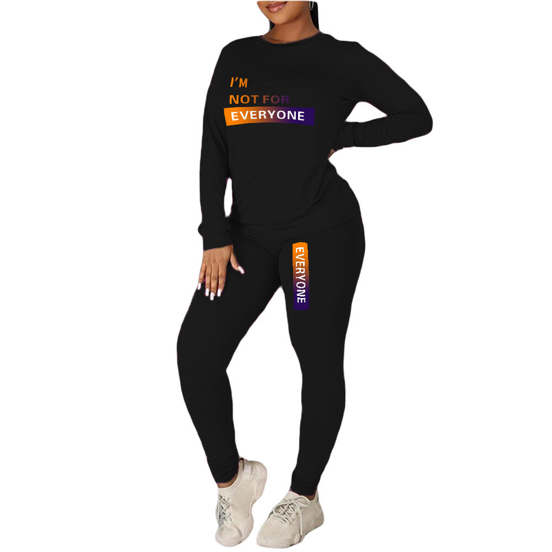 Bedrucktes, personalisiertes, lässiges zweiteiliges Set für Damen_voghion.com