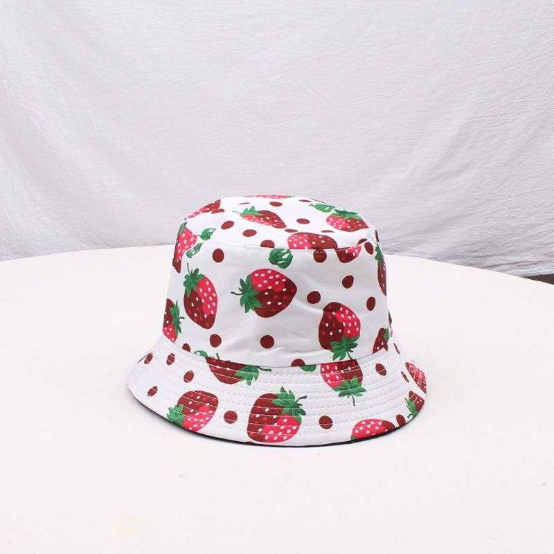 Cappello da sole con ombrellone da esterno con stampa di frutta e pescatore_voghion.com