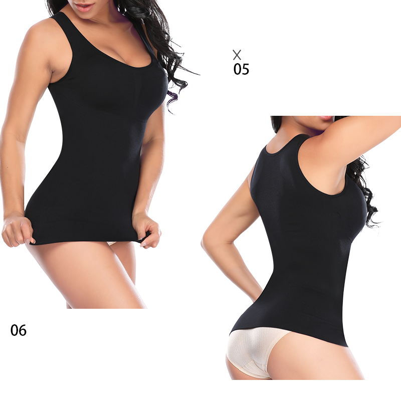 Size Shaper Plus palaidinės moterims, besiūlės juosmens treniruoklės, palaidinės be rankovių, kūno formavimo liekninimo priemonės su įmontuota liemenėle, marškinėliais ir..._voghion.com