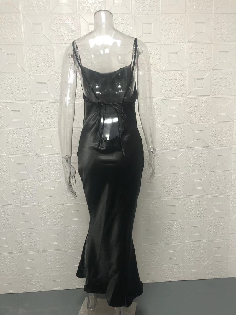 Women’s Clothing Summer0 Solid Color Section Sexy Temperament Suspender One Step Skirt Dress Women_voghion.com