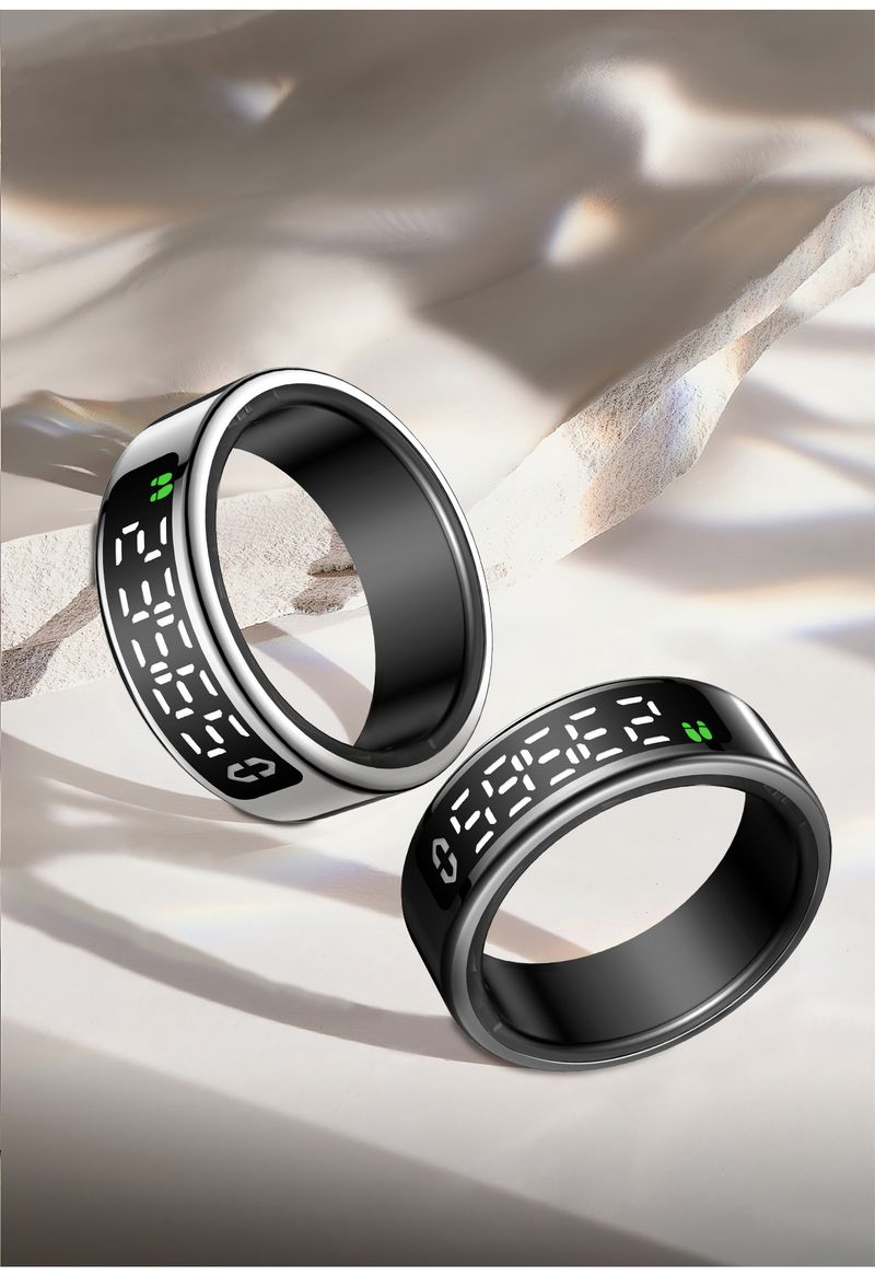 Rings SY01 Smart Ring With Display Screen, Touch Charging Stand, Page Flipping, Photo Taking, Smart Ring, Heart Rate, Blood Oxygen, Sleep_voghion.com