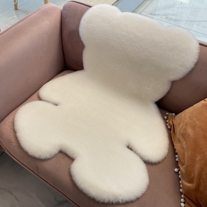 Plush Bear Rug Cute Cartoon Decorative Room Rug Super Soft Carpet Solid Color Floor Mat Bedroom Children Room Bedside Floor Rug_voghion.com