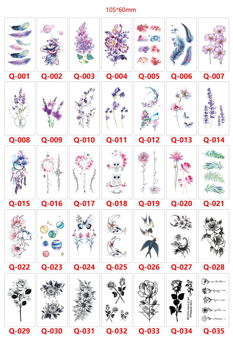 Q 041-080 Kleine frische wasserdichte Tattoo Aufkleber Set jede Kombination_voghion.com