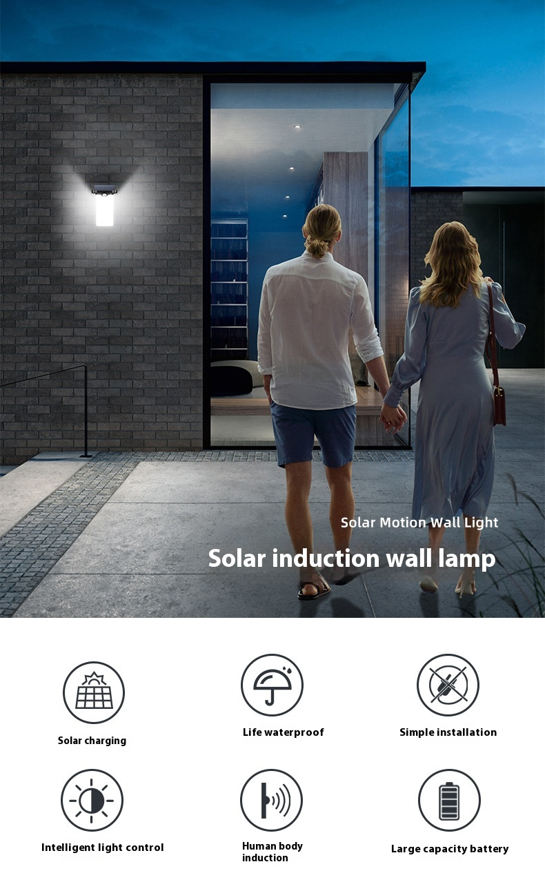 Zonne-wandlamp Huishoudelijke buitenlamp Waterdicht Menselijk lichaam Inductielamp Tuinmuurdecoratie Lay-out Tuinlamp_voghion.com