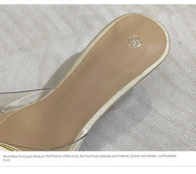 Versatile Wedge Sandals For Women - Crystal Clear High Heels With Bow & Rhinestone Details Platform Shoes Comfortable Beach Wedding Dressy Sandals_voghion.com