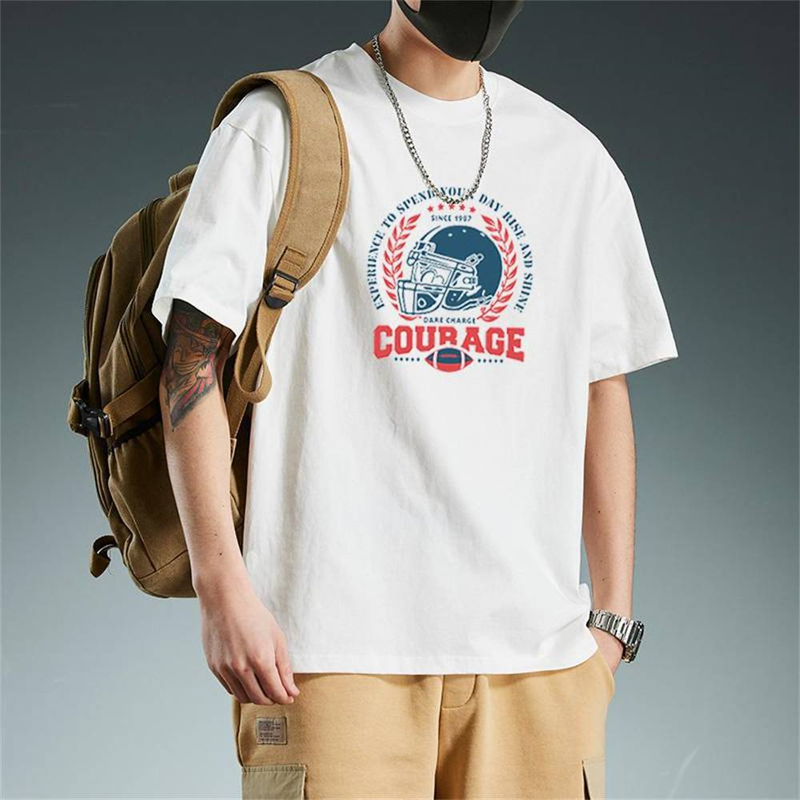 Summer Fashion Top Tee Men's Cotton Round Collar Printing Short Sleeve Loose T-Shirt_voghion.com