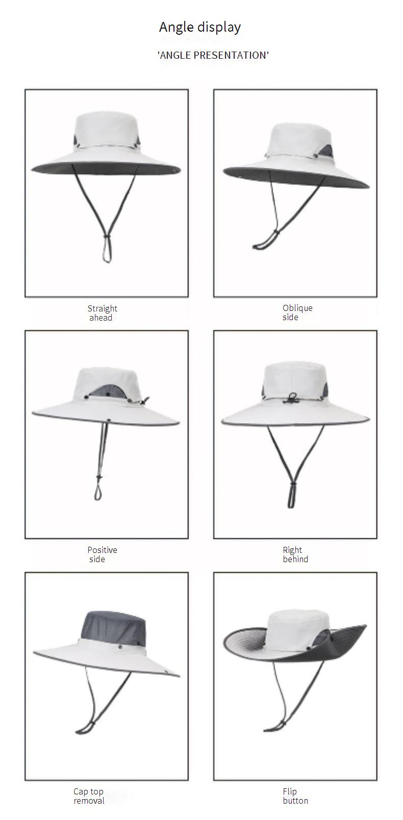 Detachable Top Mesh Fisherman Hat - UPF 50+ Sun Protection For Men & Women - Western Style With Foldable Brim_voghion.com