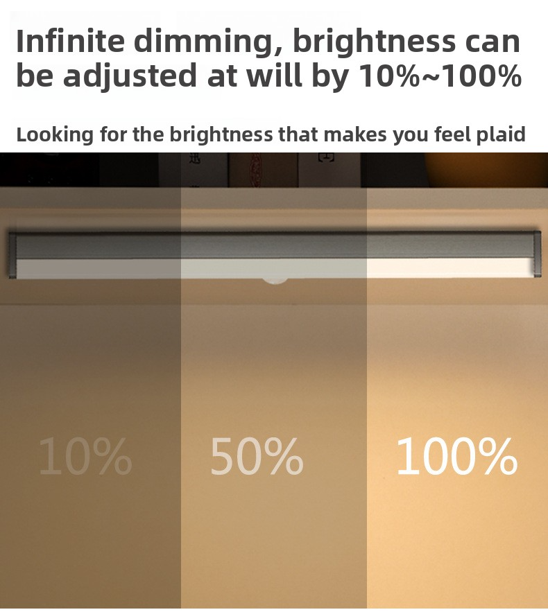 Slimme LED-lamp met bewegingssensor - Magnetisch en zelfklevend multifunctioneel nachtlampje voor in de gang en slaapkamer (automatisch aan/uit, dimbaar, geen bedrading nodig)_voghion.com