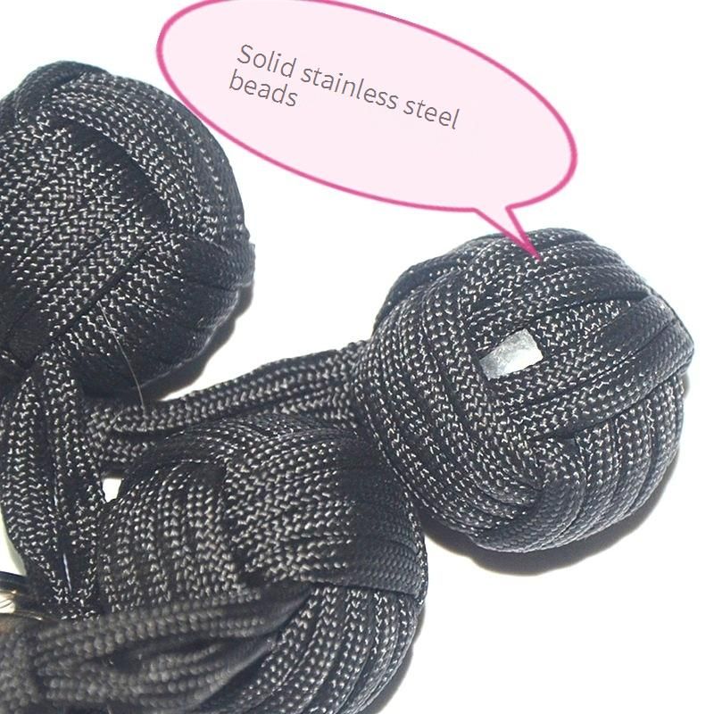 Tactical Paracord Monkey Fist Keychain With Steel Ball - Self Defense Keychain For Men & Women, Survival Gear, Outdoor Accessories, Emergency Tool_voghion.com