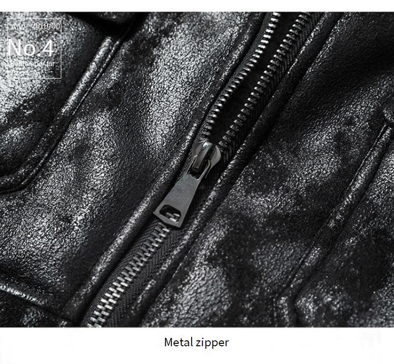 Men's Aviator Style PU Leather Jacket With Embroidered Patches, Fleece-Lined Biker Coat For Winter (Black, Brown, Vintage Brown)_voghion.com