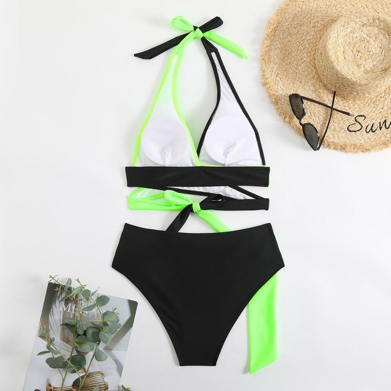 2025 Nieuw kleurblok bikini tweedelig badpak voor vrouwen, luxe strandbadmode voor warme lentes_voghion.com