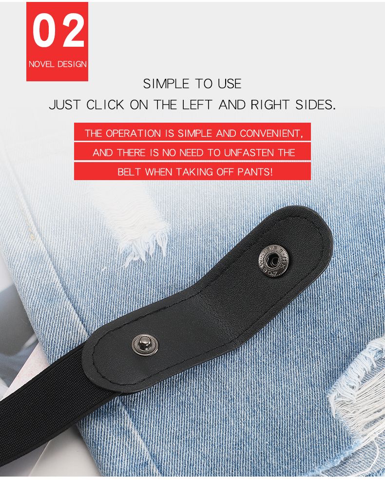 HOT 2pcs/set No Elastic Women Men Unisex Stretch For Pants Jeans Casual Buckle Free Adjustable Invisible Belt_voghion.com