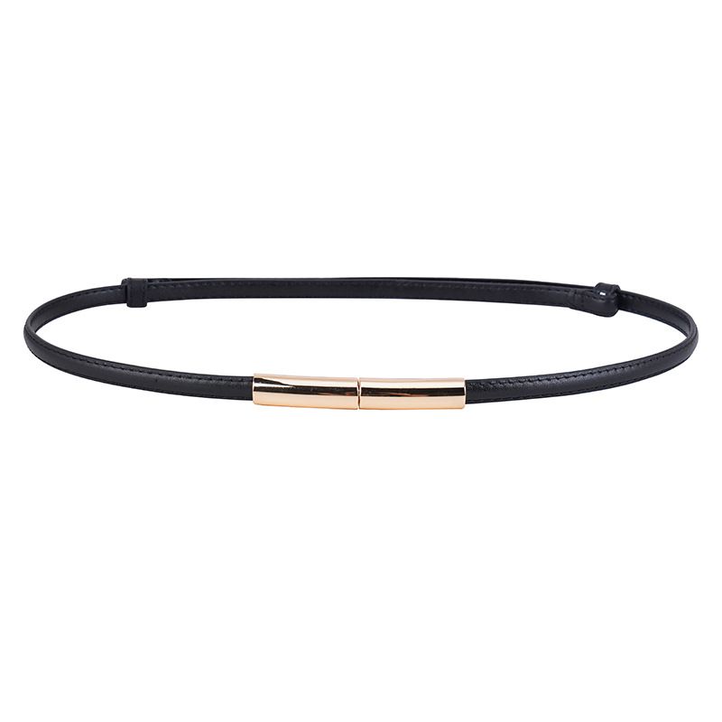 Cintura con fibbia decorativa, semplice, versatile, sottile e con un solo anello, per stringere la vita di un abito da donna_voghion.com