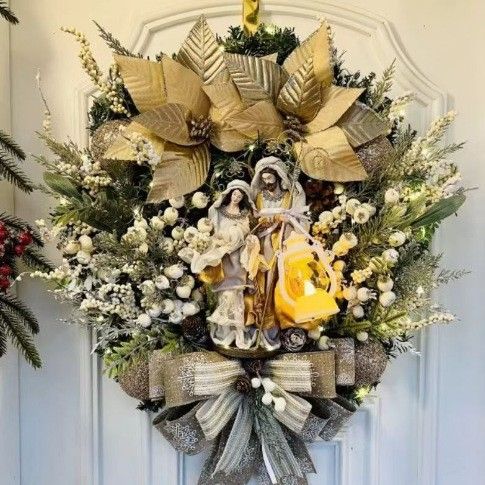 2025 Nieuwe kransdeur hangende kerstverlichting decoraties scène lay-out rekwisieten_voghion.com