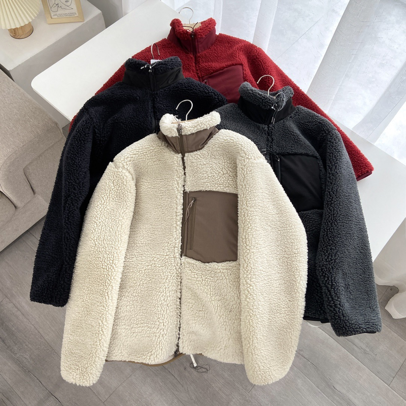 Women's couple windproof fleece jacket for men and women long sleeve warm fleece jacket_voghion.com