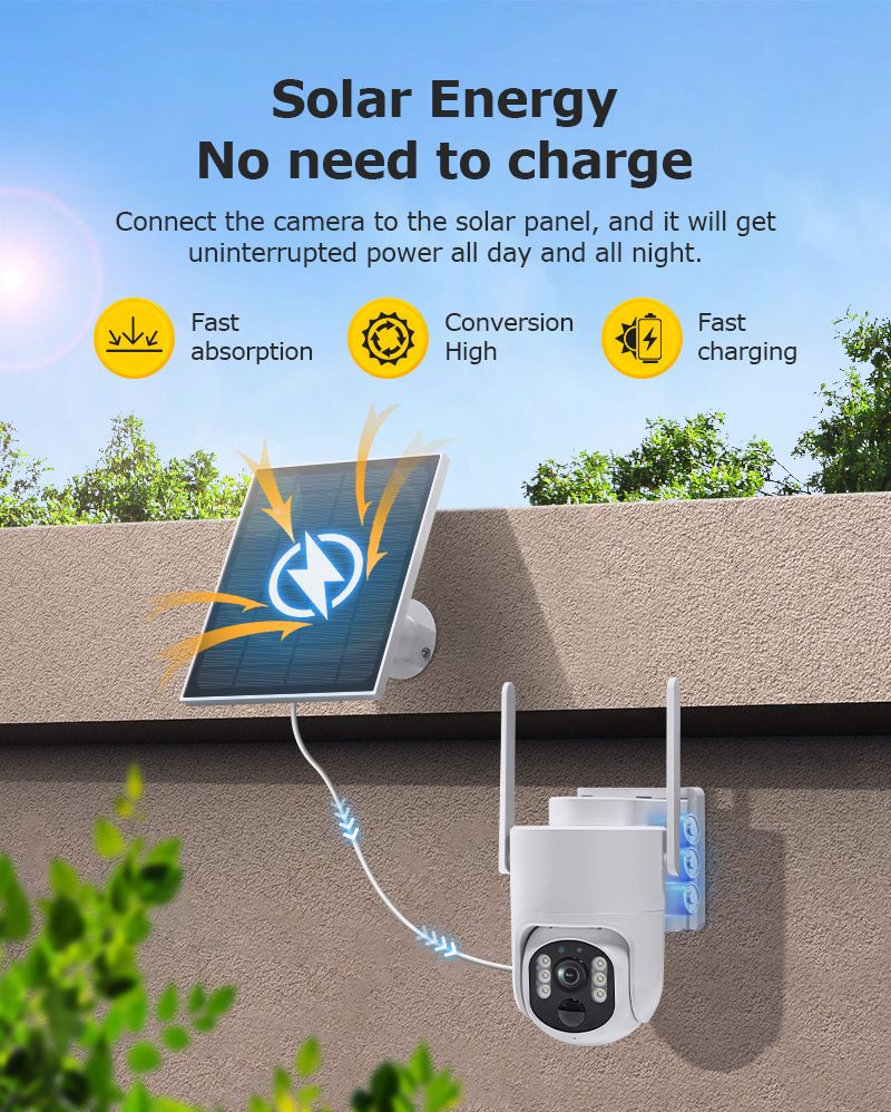 4G Solar Camera Outdoor 3 Million HD Full Color Low Power Consumption Solar Camera_voghion.com