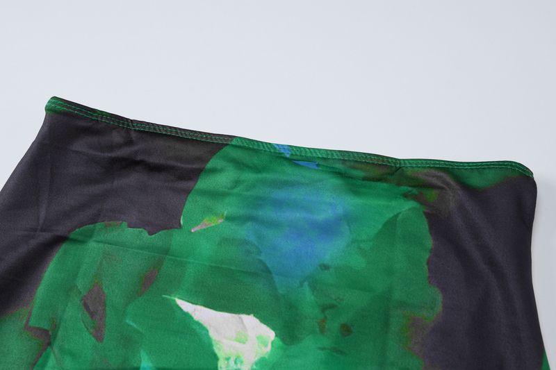 Női ruházat Nyári Új Divat Nyomtatás Szexi V-nyakú Kis Mellény Karcsú Szoknya Öltöny_voghion.com